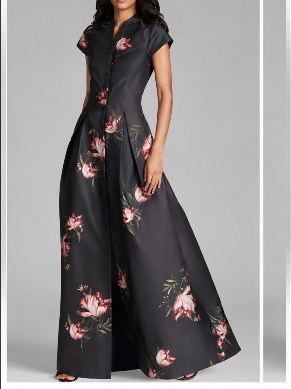 Sachin & Babi Marta Floral Print Satin Gown